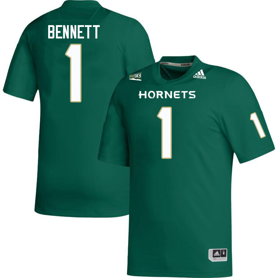Sacramento State Hornets #1 Kaiden Bennett College Football Jerseys Stitched Sale-Green